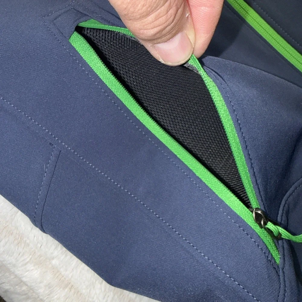 The‎ North Face Jacket Mens Med Blue Apex Pneumatic Softshell Windwall NWOT Mint